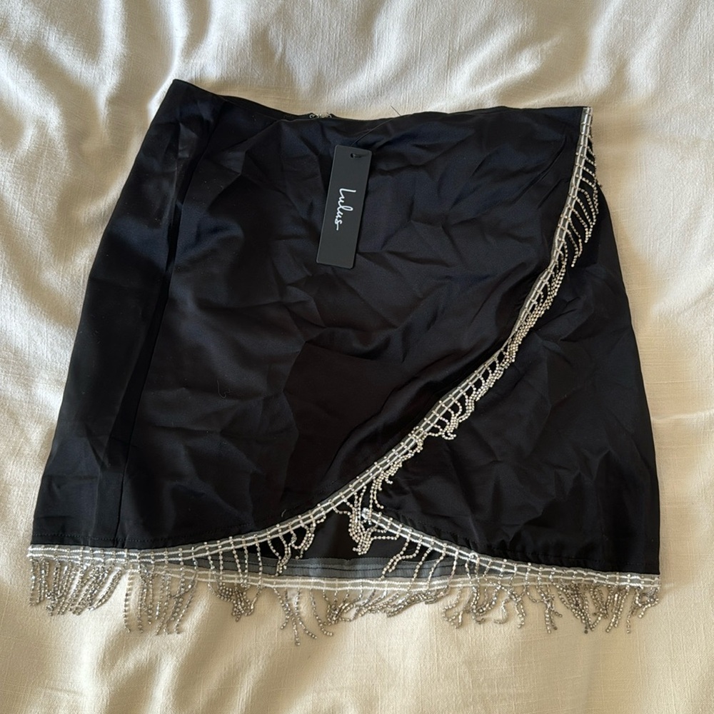 Black Tassel Mini Skirt